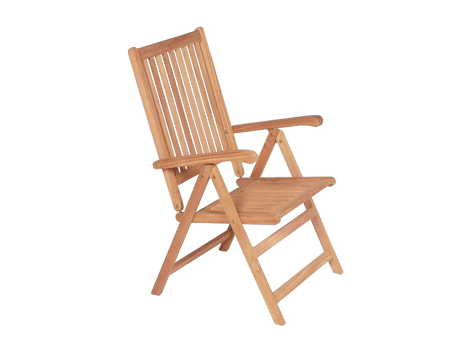 Set di 4 sedie da giardino reclinabili. Legno massello di teak