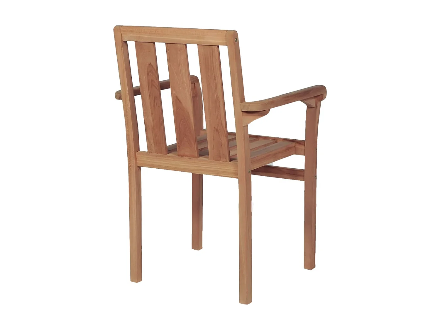 Cadeiras de jardim empilháveis 2 unidades em madeira maciça de teca