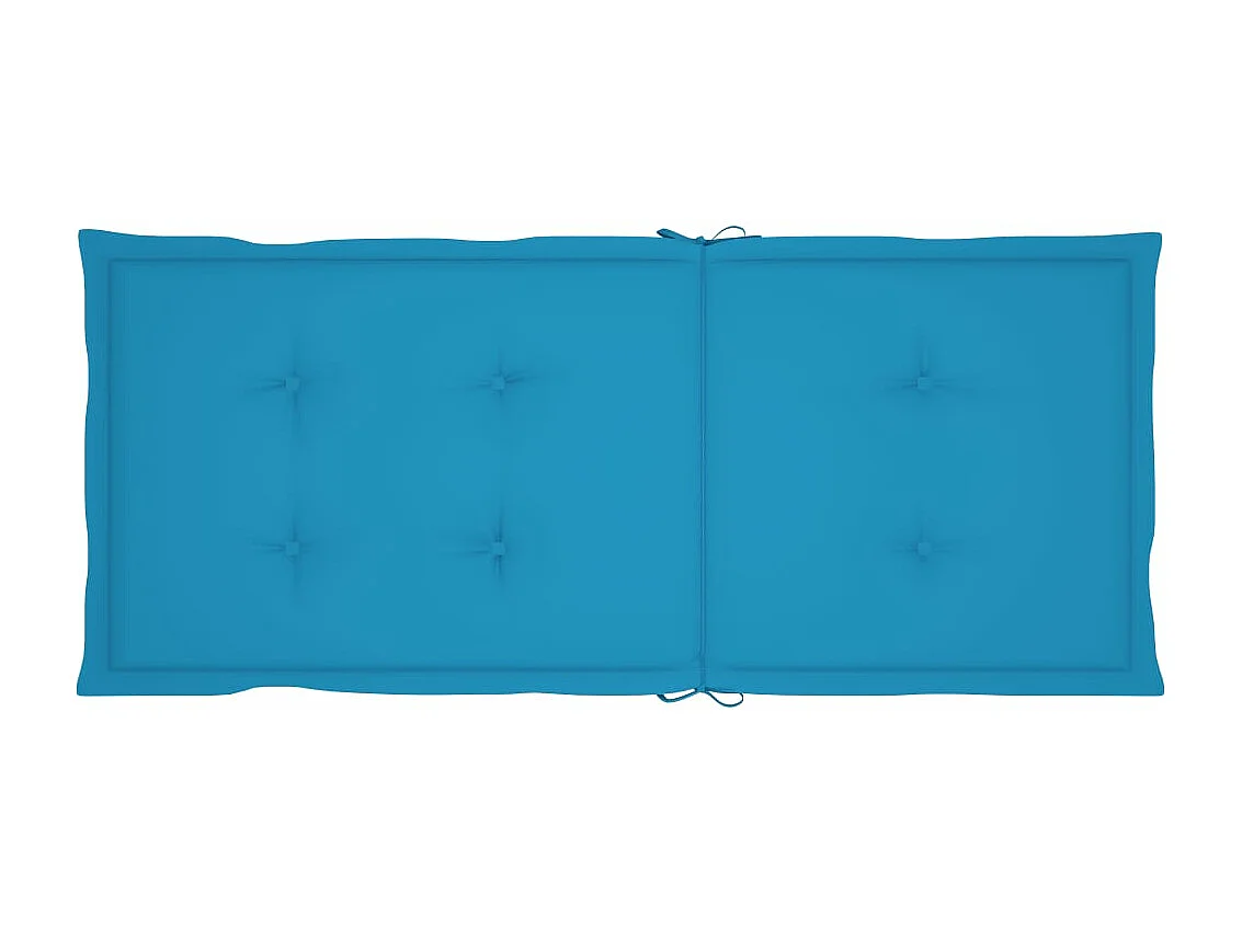 Chaises de jardin lot de 2 et coussins bleu Bois de teck