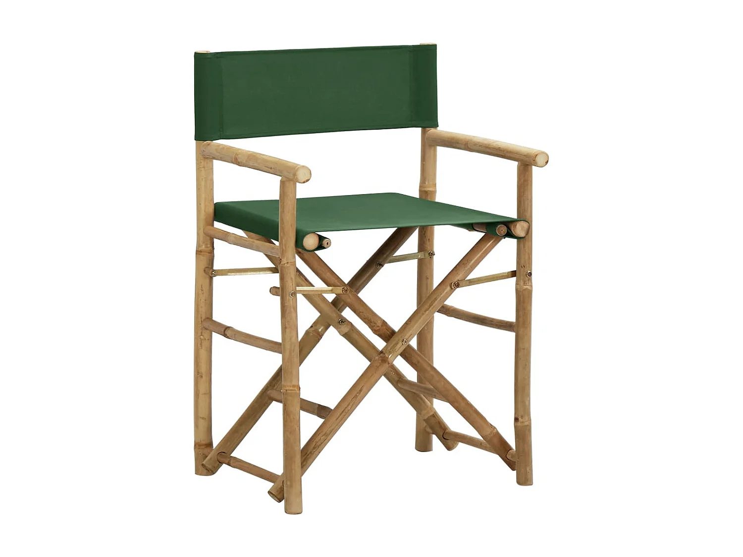 Opvouwbare regisseursstoelen 2 stuks Groen Bamboe en stof