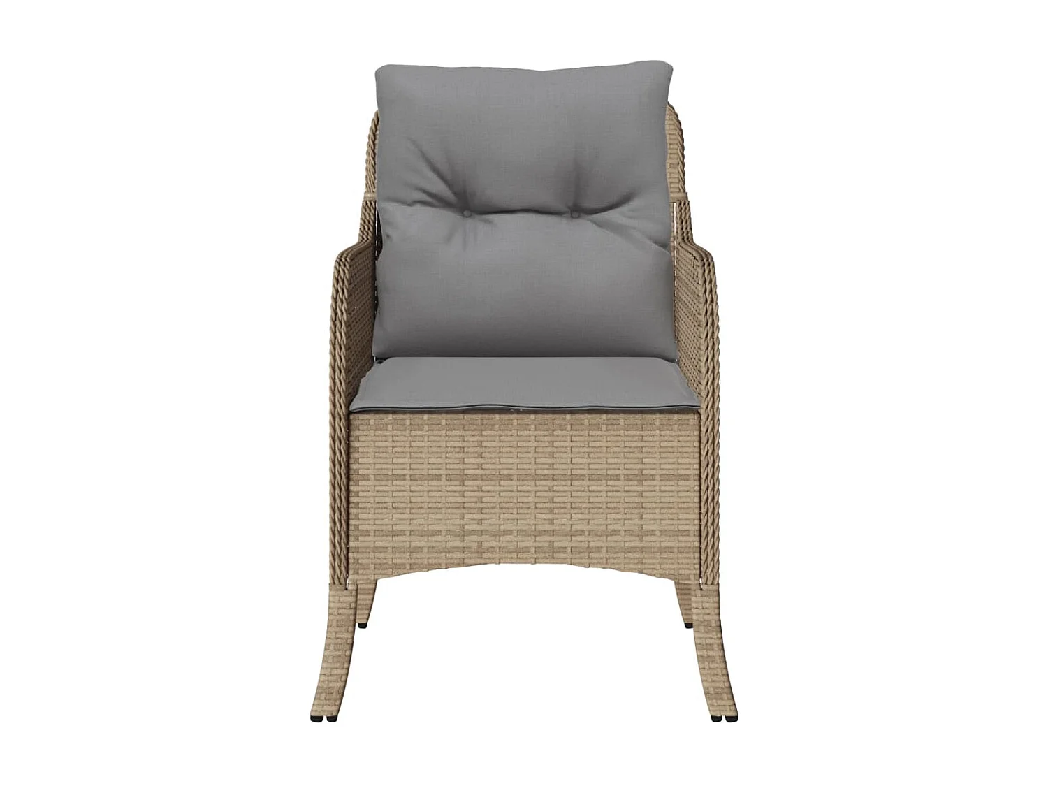 Chaises de jardin avec coussins lot de 2 mélange beige rotin