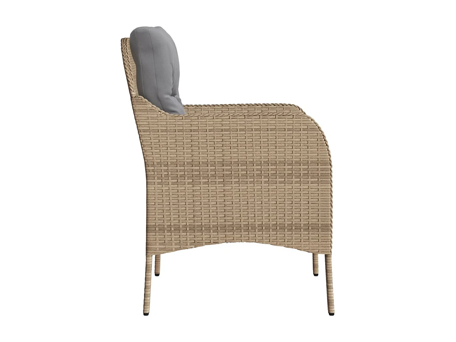 Chaises de jardin avec coussins lot de 2 mélange beige rotin