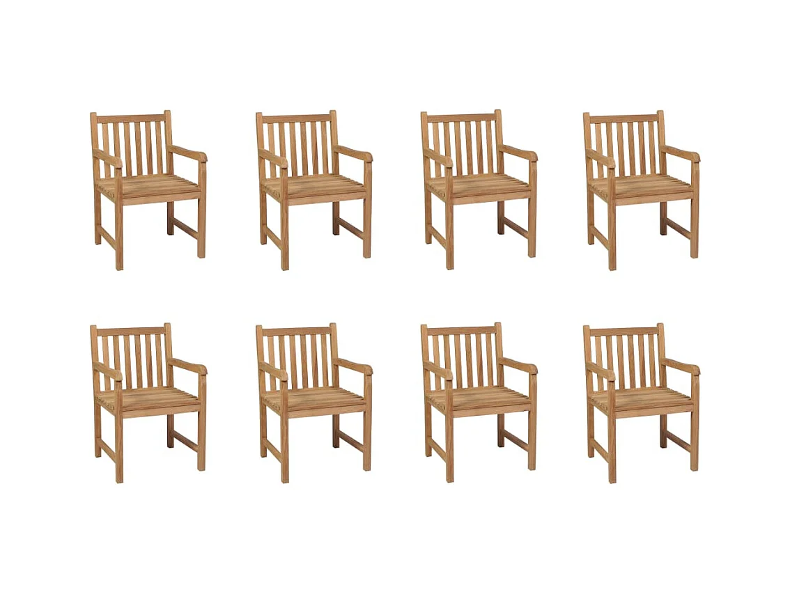 Buitenstoelen 8 stuks massief teakhout