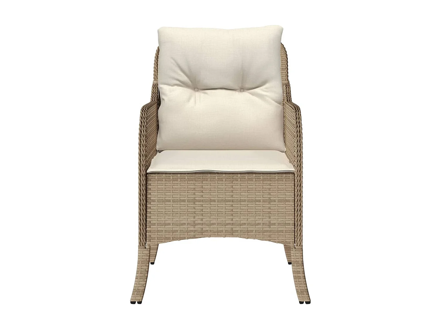 Chaises de jardin avec coussins lot de 2 beige résine tressée