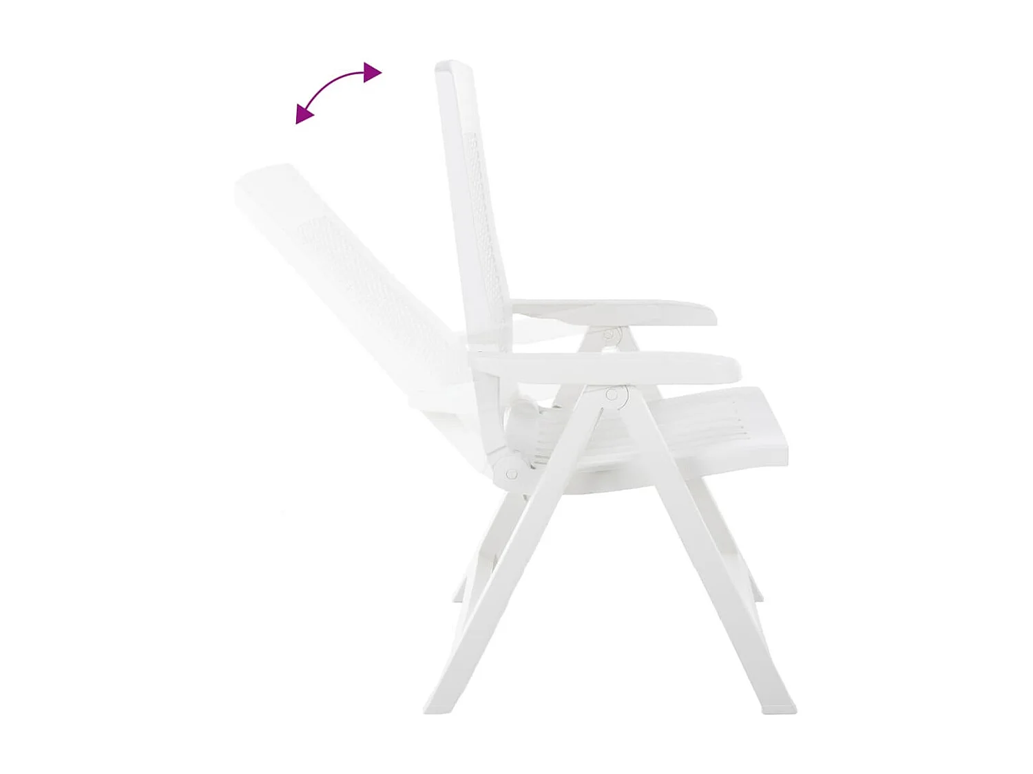 Cadeiras reclináveis de jardim 2 unidades plástico branco