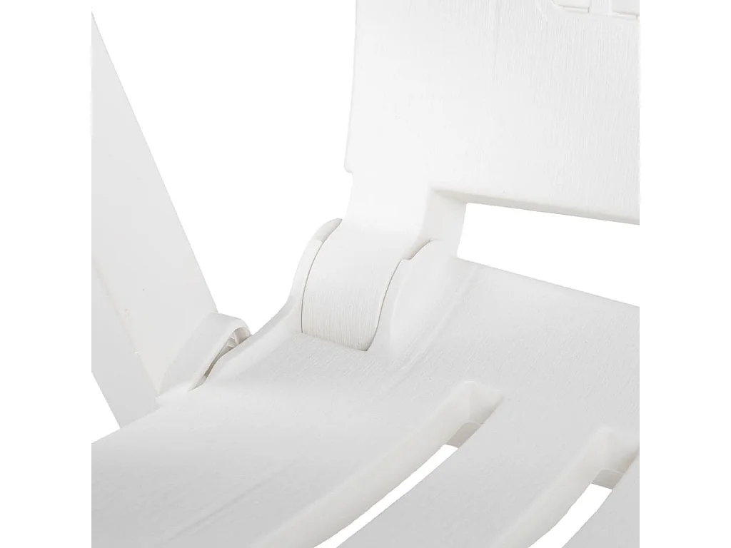 Cadeiras reclináveis de jardim 2 unidades plástico branco