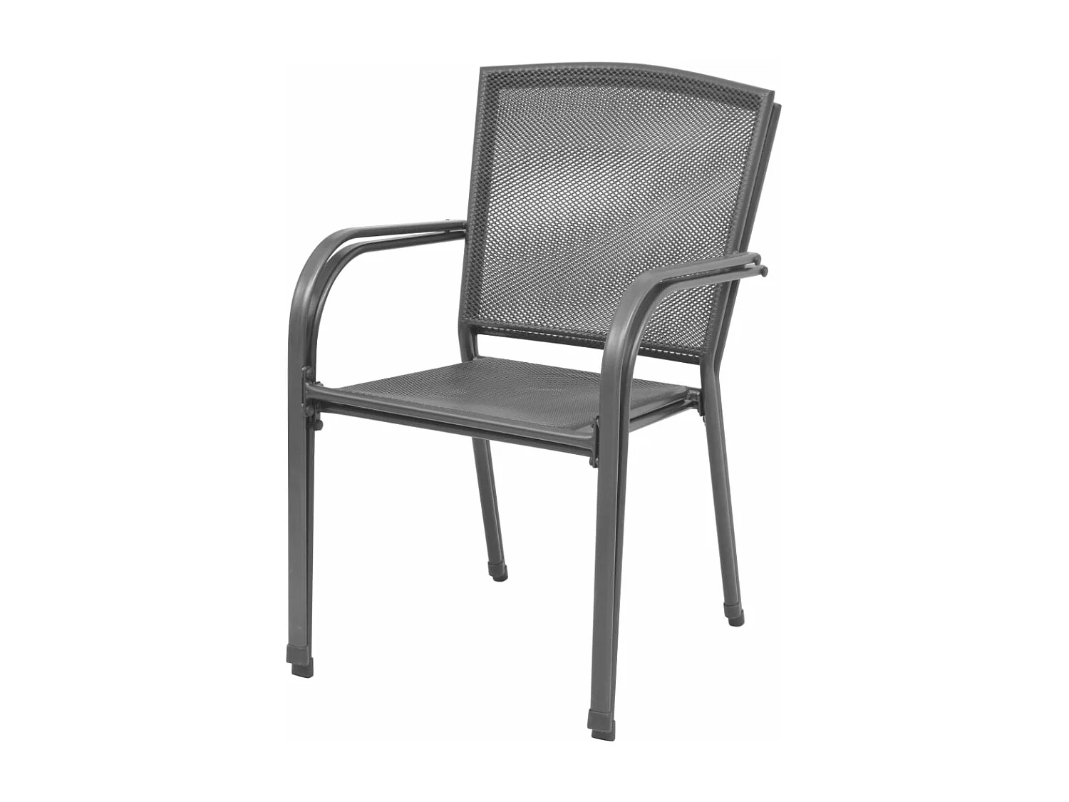 Chaises empilables de jardin 2 pcs Acier Gris