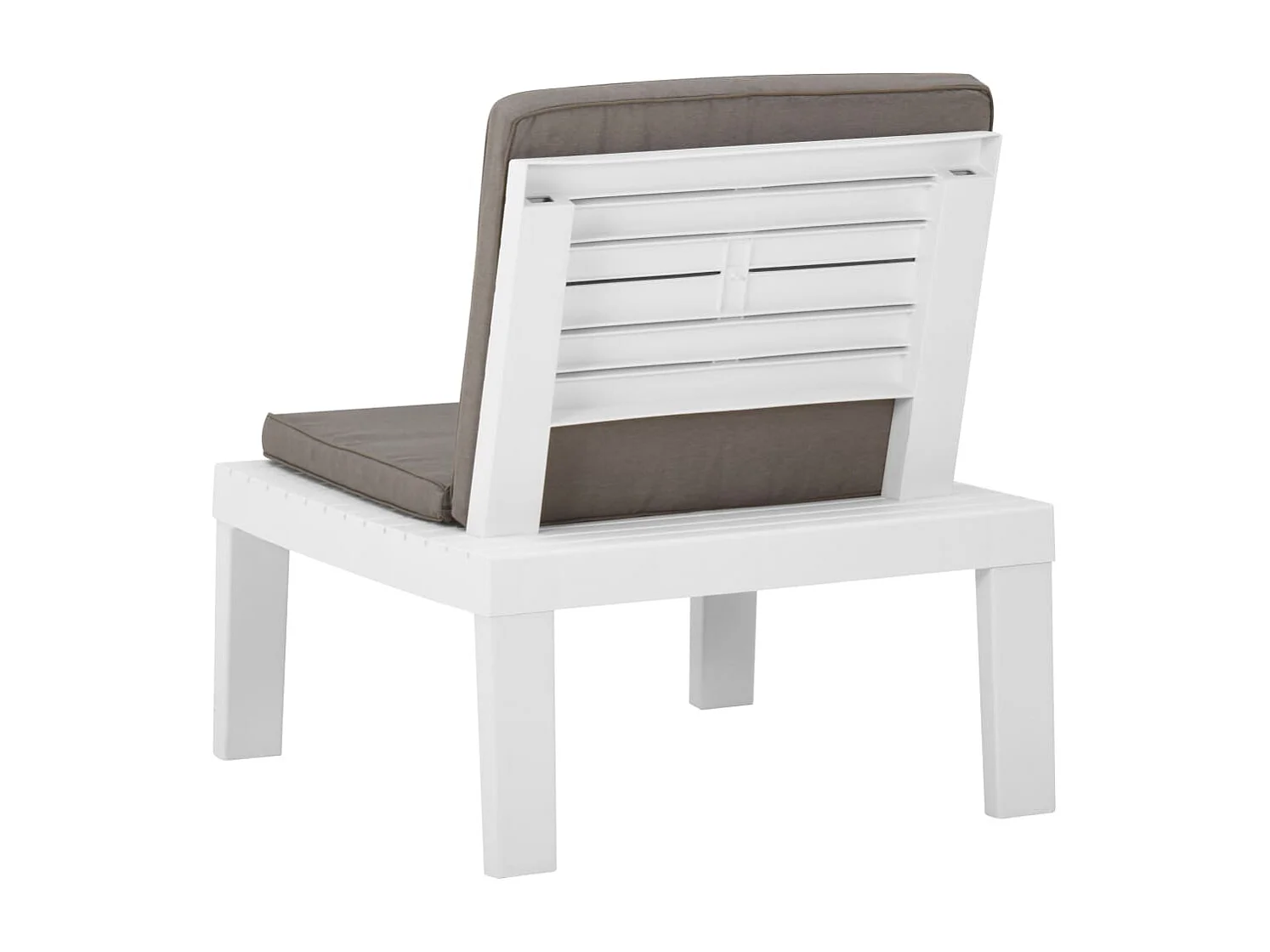Cadeira para móveis de jardim com almofada de plástico branco