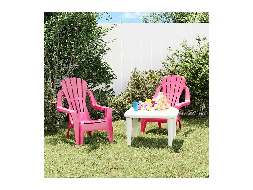 Chaises de jardin pour enfants lot de 2 rose 37x34x44 cm PP