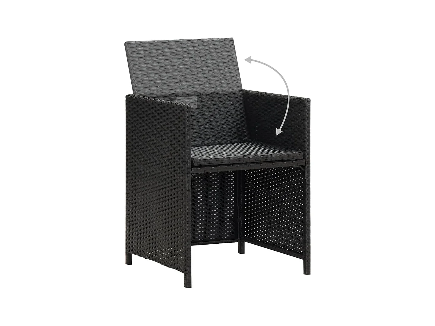 Set di 4 sedie da giardino in resina intrecciata Nero