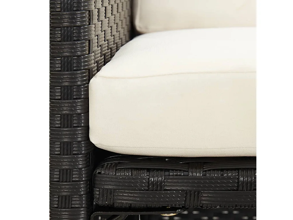 Set di 4 sedie da giardino in resina intrecciata Nero