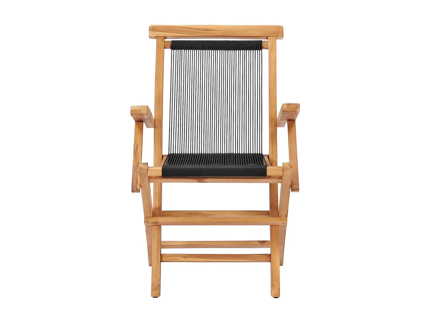 Chaises pliables de jardin 2 pcs Bois de teck solide et corde