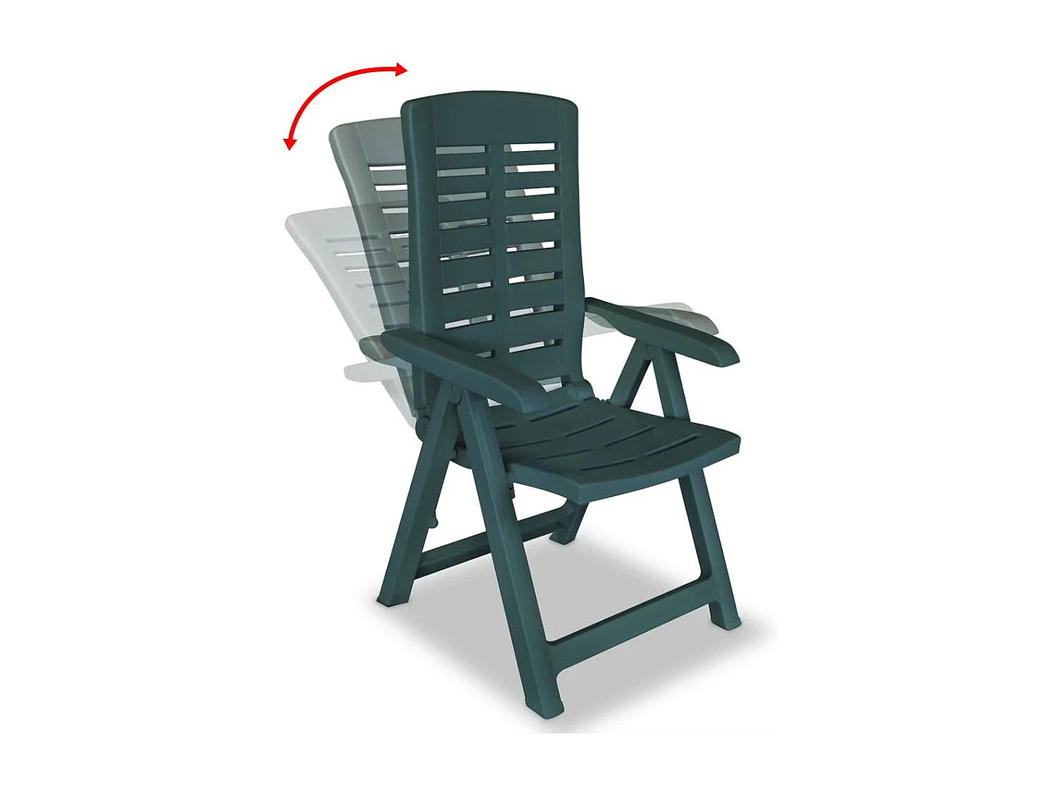 Chaises inclinables de jardin 4 pcs Plastique Vert