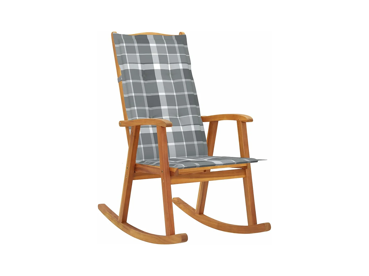 Chaise à bascule avec coussins Bois d'acacia massif
