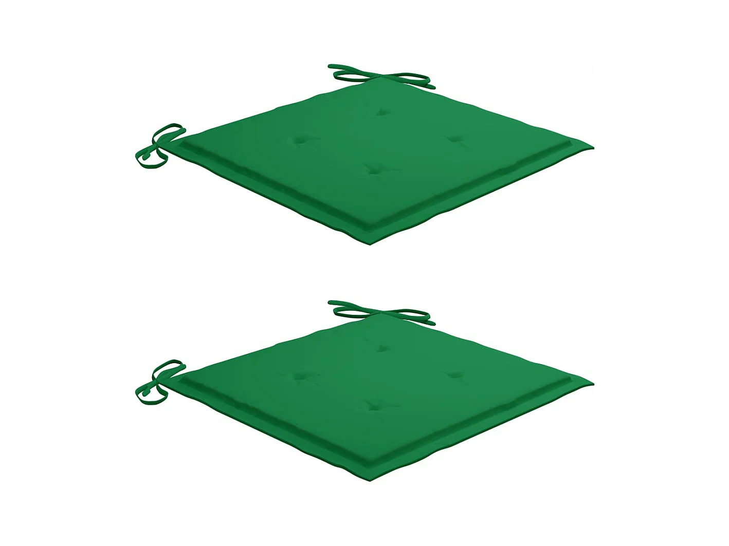 Sedie da giardino 2 pezzi con cuscini verdi Legno massello di teak