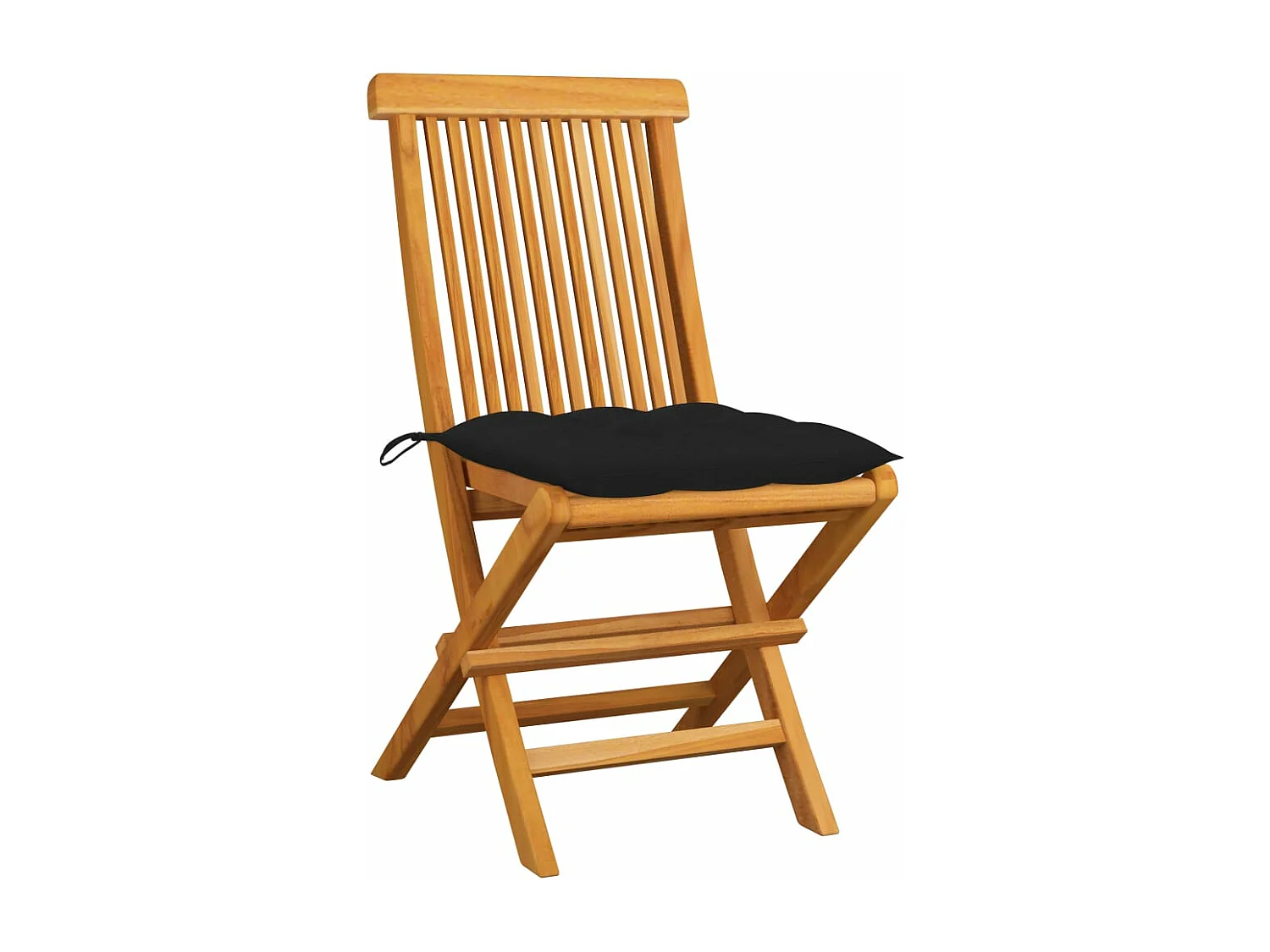 Chaises de jardin avec coussins noir 2 pcs Bois de teck massif