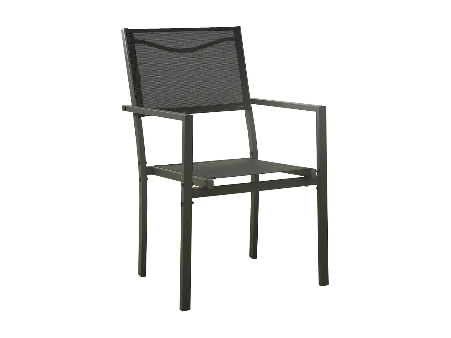 Chaises de jardin lot de 4 Textilène et acier Noir anthracite