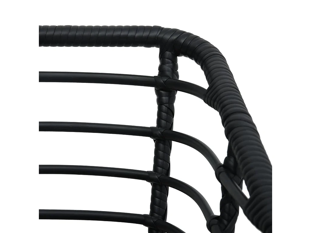 Chaises de jardin 2 pcs avec coussins Résine tressée Noir