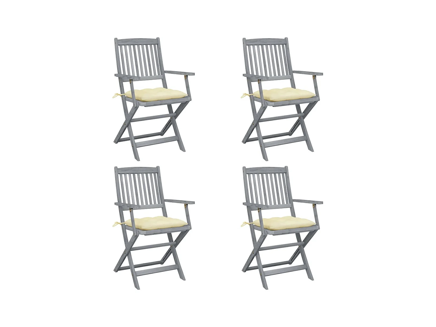 Outdoor klapstoelen 4 stuks met kussens van acaciahout