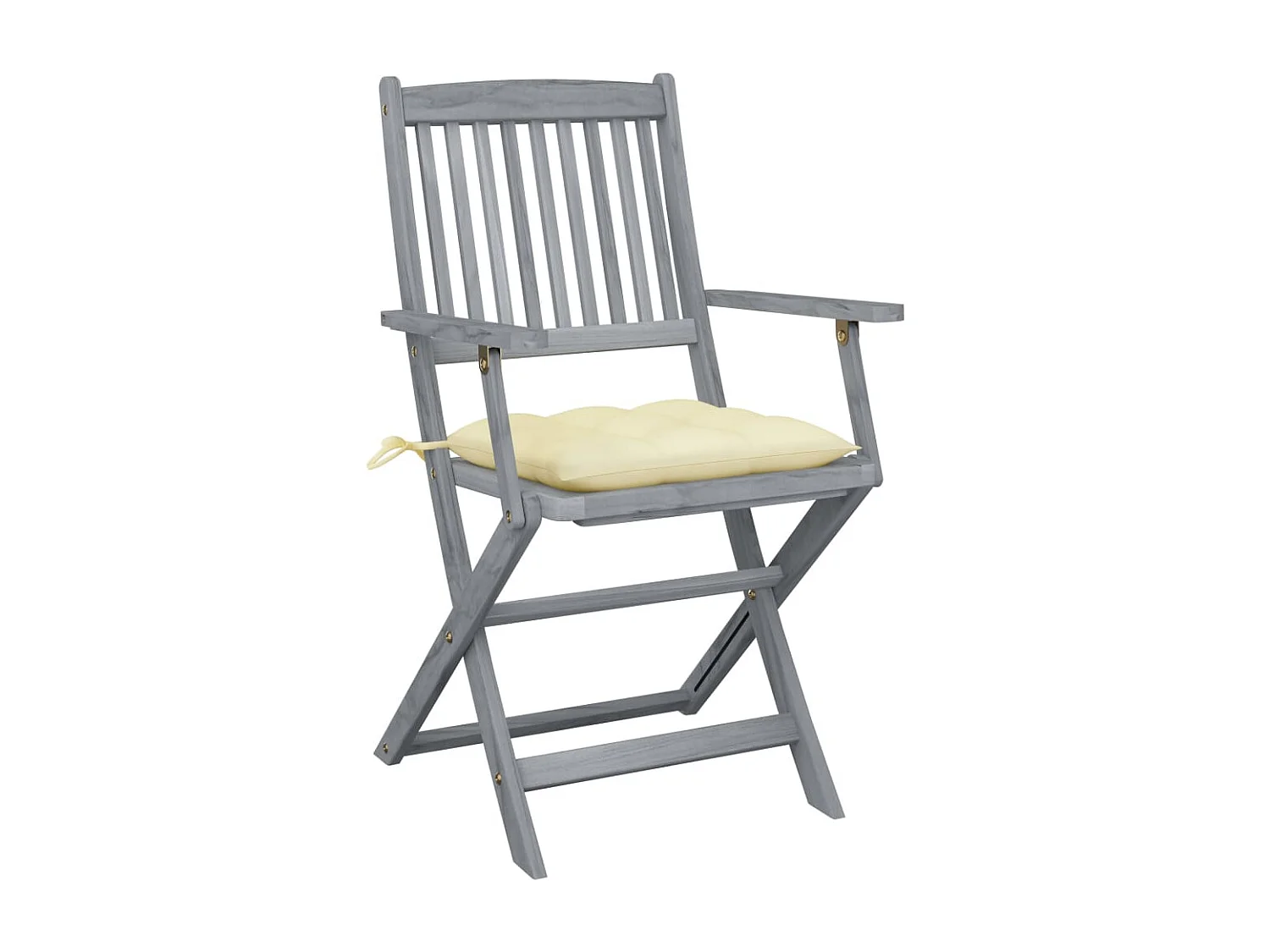 Chaises pliables d'extérieur 4 pcs avec coussins Bois d'acacia