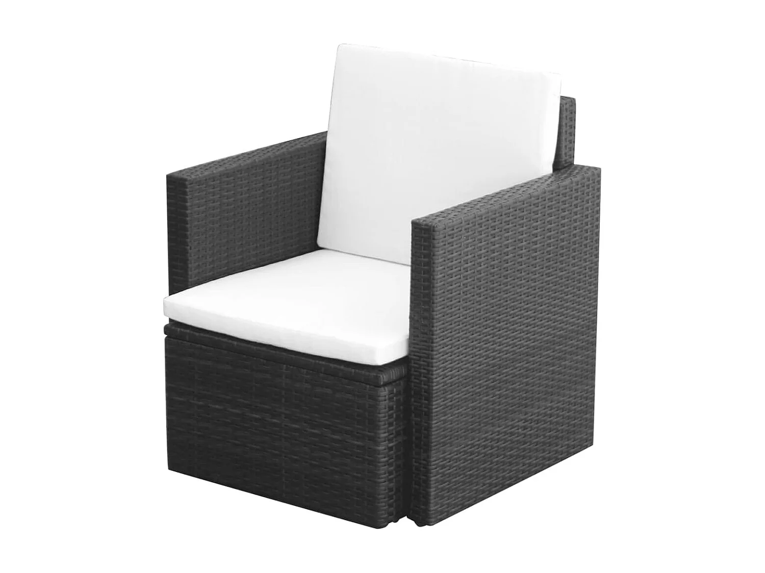 Chaise de jardin et coussins et oreillers Résine tressée Noir