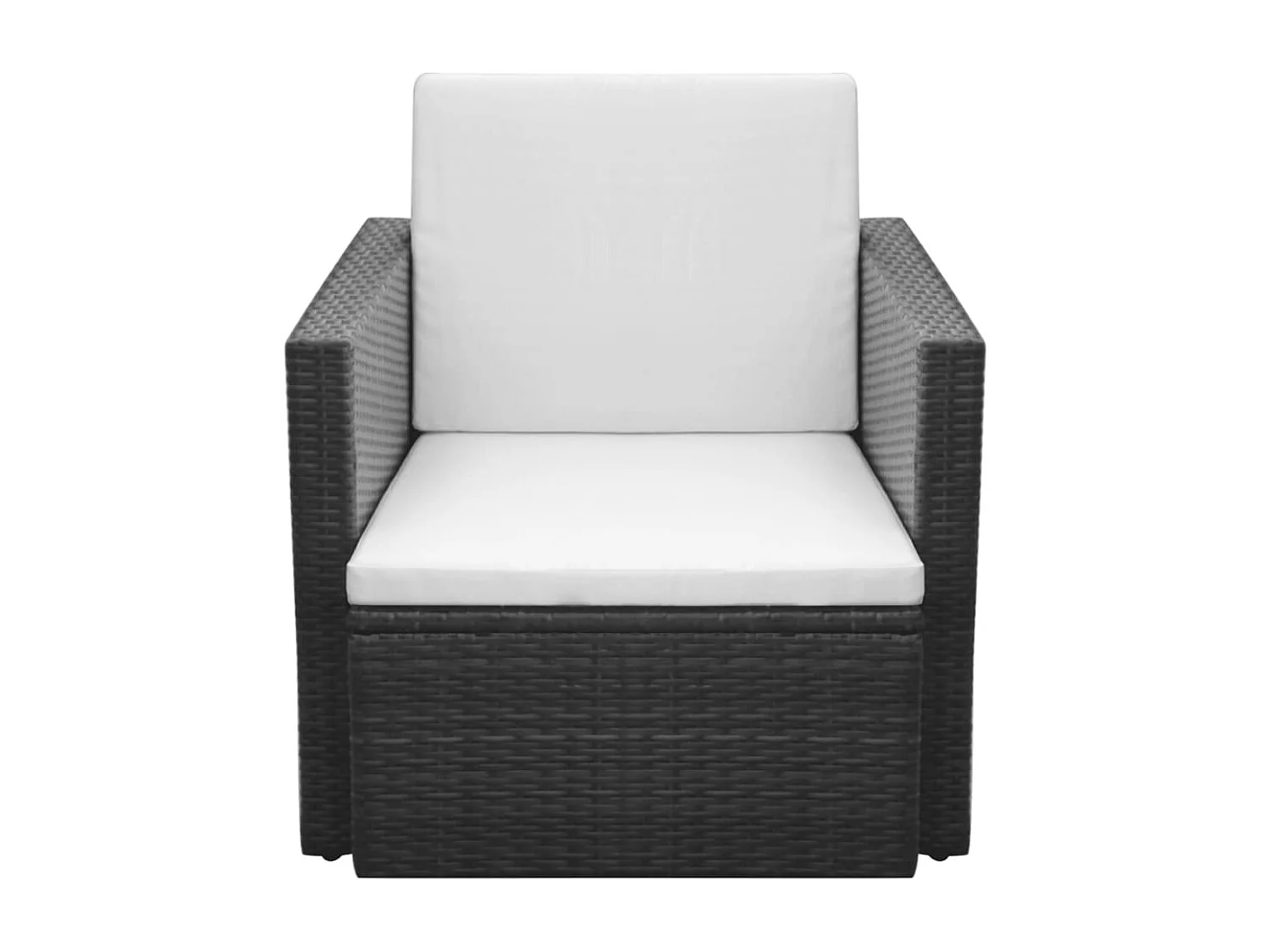 Chaise de jardin et coussins et oreillers Résine tressée Noir