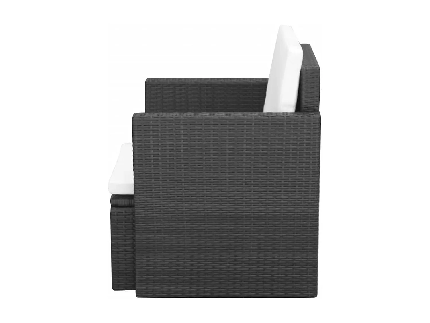 Chaise de jardin et coussins et oreillers Résine tressée Noir