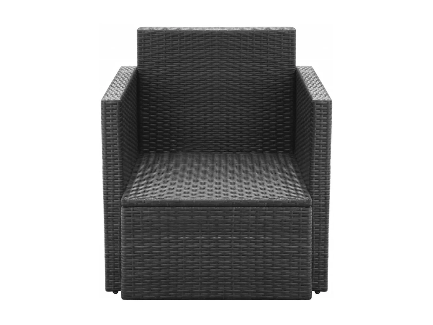 Chaise de jardin et coussins et oreillers Résine tressée Noir