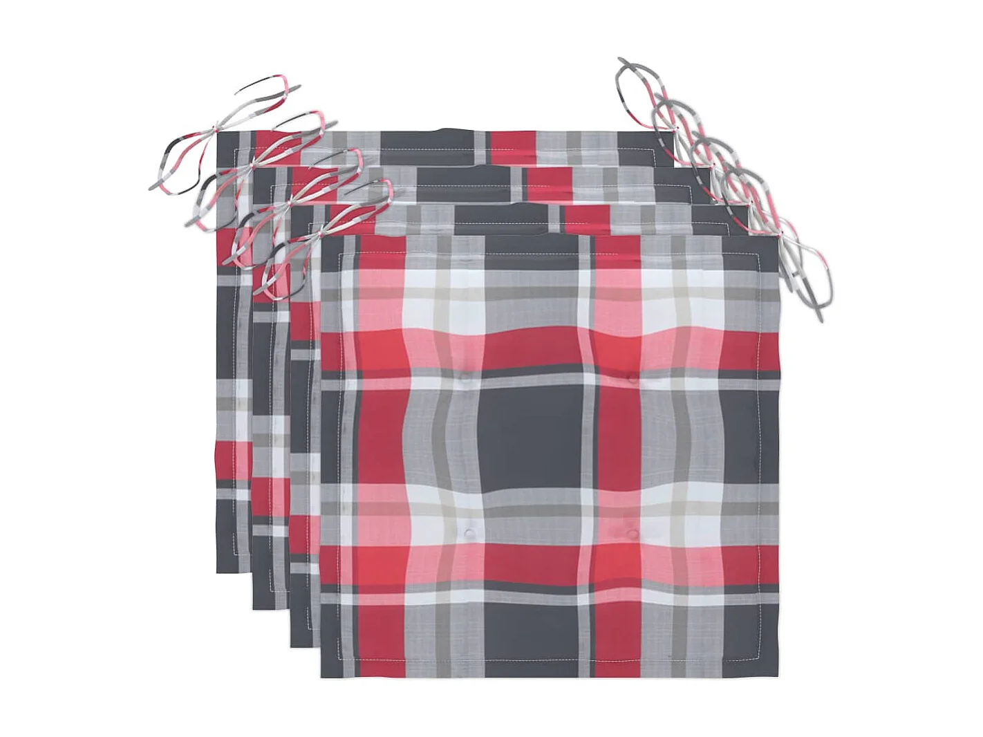 Chaises de jardin avec coussins 4 pcs Bois d'acacia massif