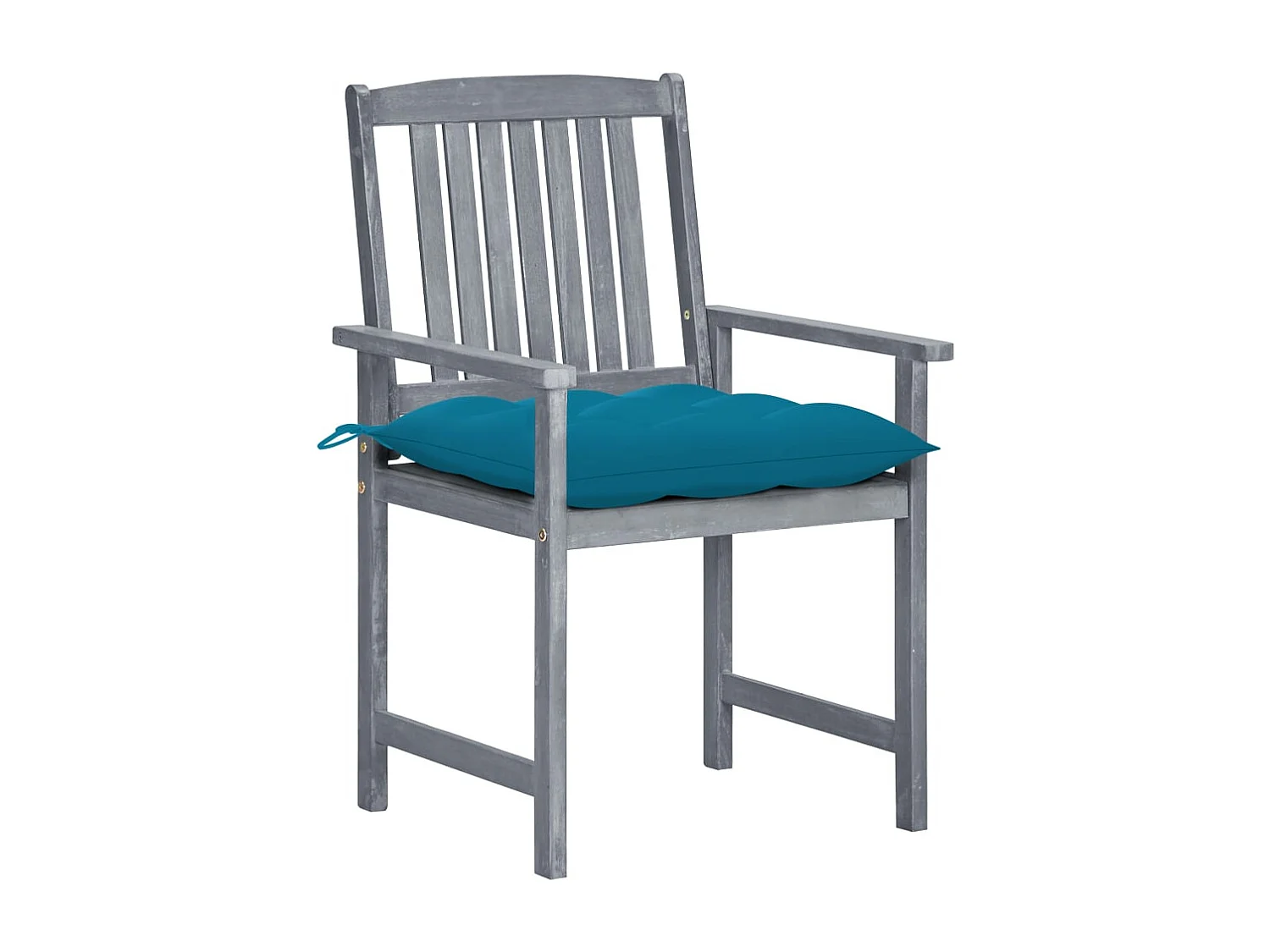 Chaises de jardin avec coussins 8 pcs Bois d'acacia solide Gris