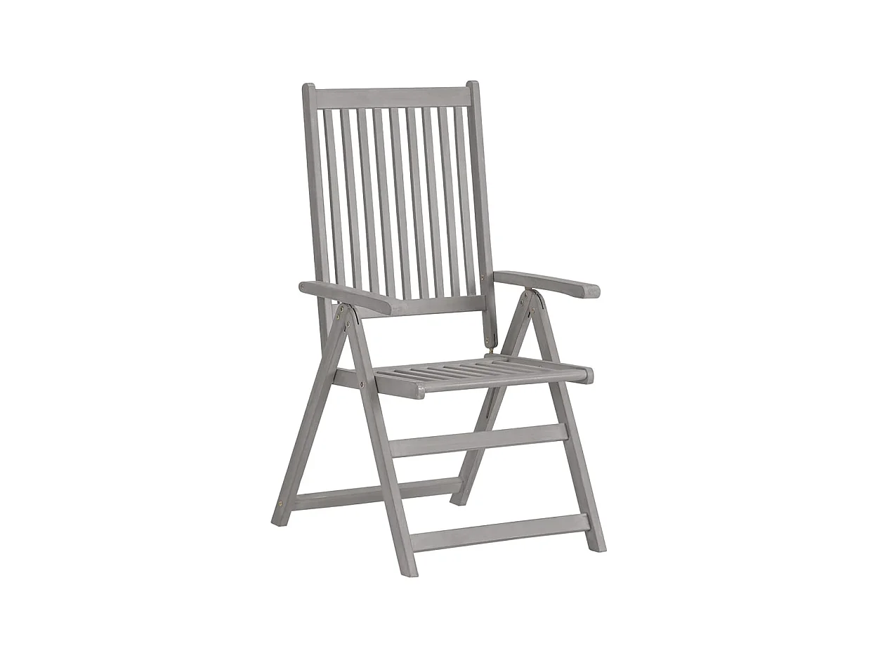 Chaises inclinables de jardin 2 pcs avec coussins Bois d'acacia