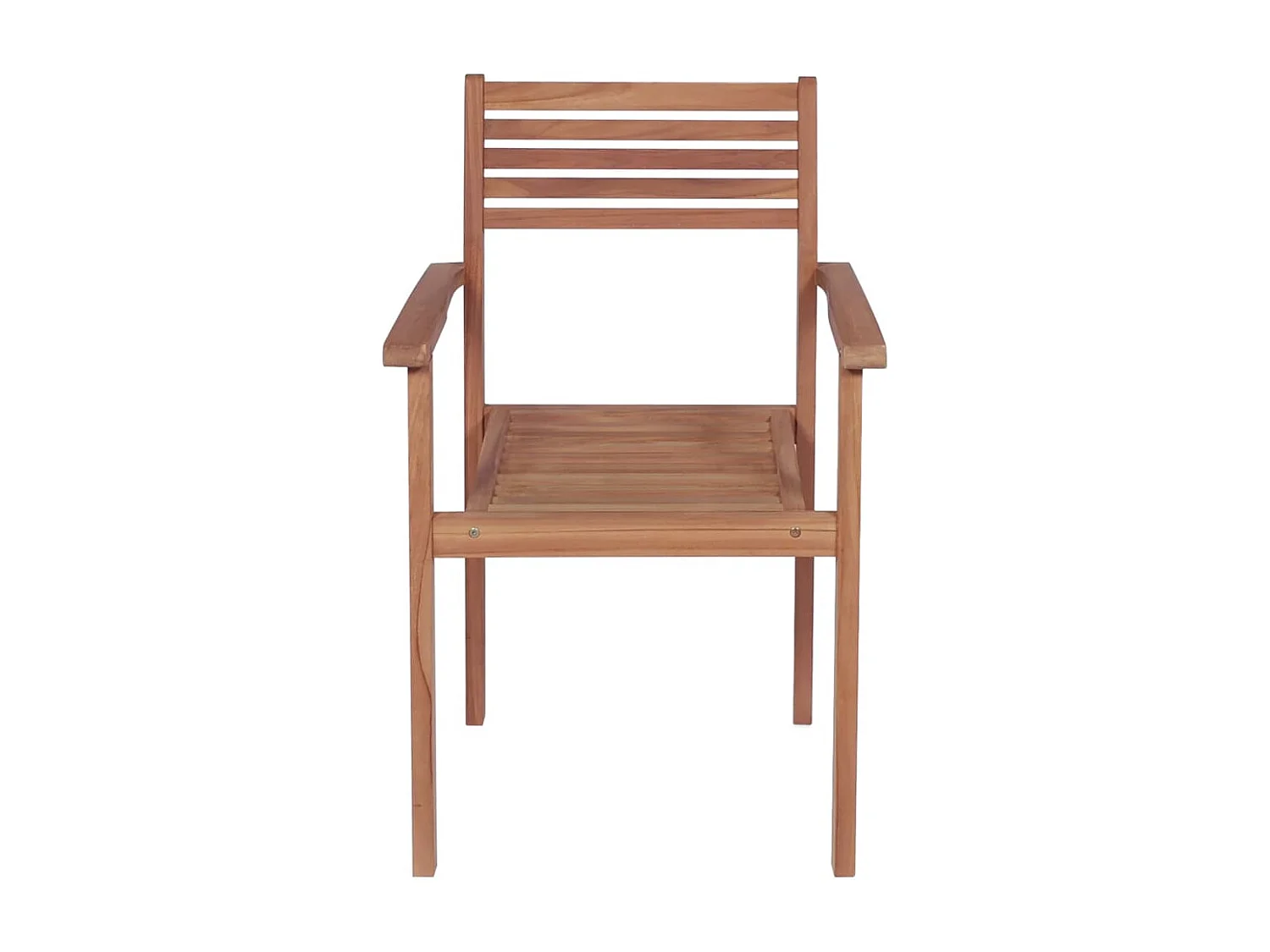 4 stuks tuinstoelen met crèmekleurige kussens Massief teakhout