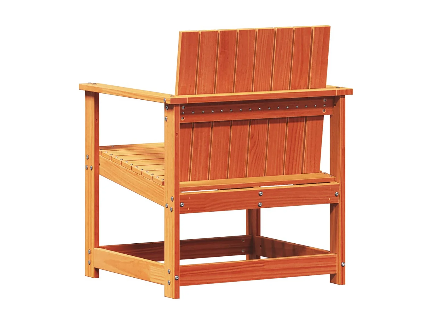 Muebles de jardín 3 piezas de madera maciza de pino encerada marrón