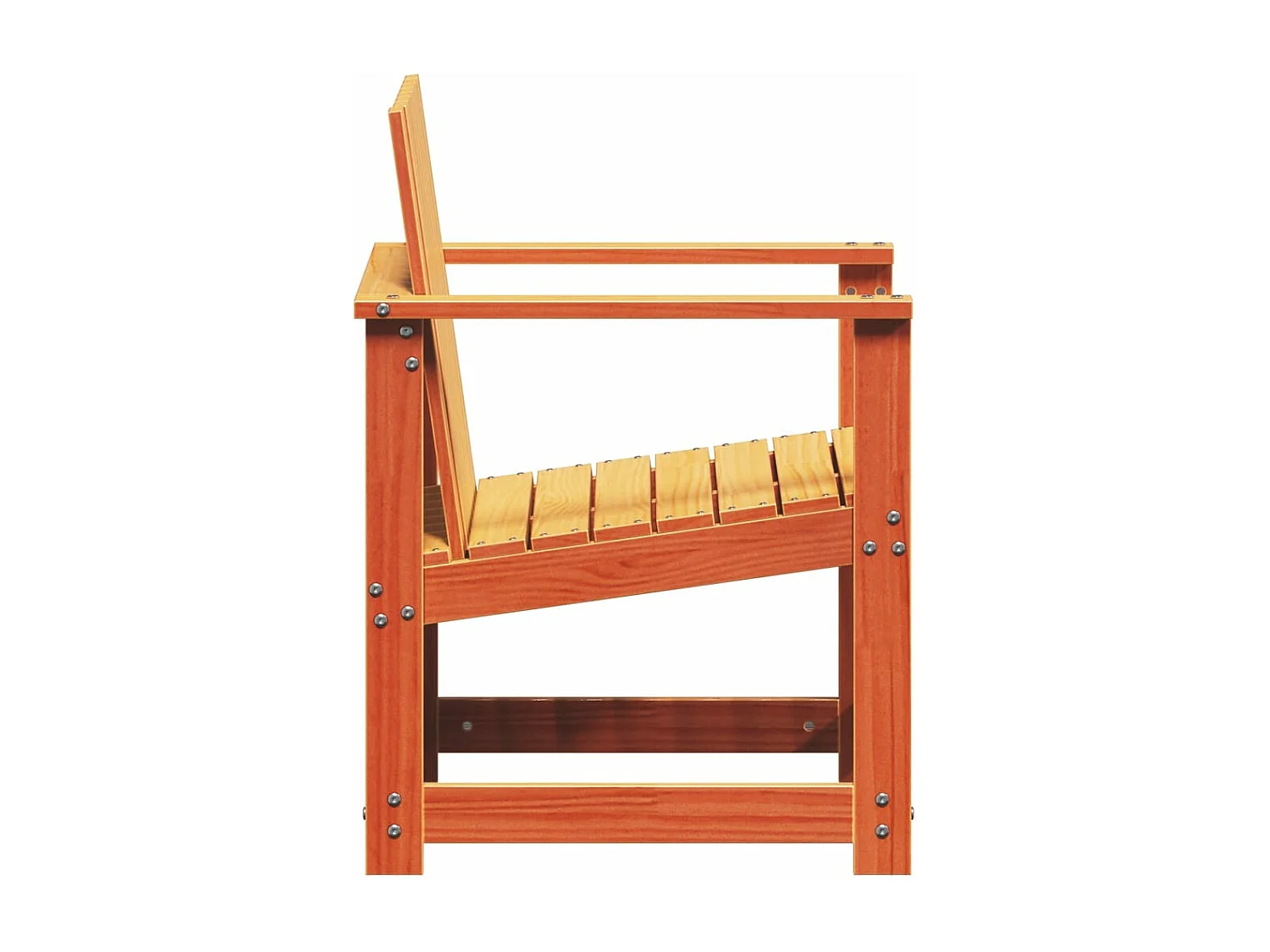 Salon de jardin 3 pcs cire marron bois de pin massif