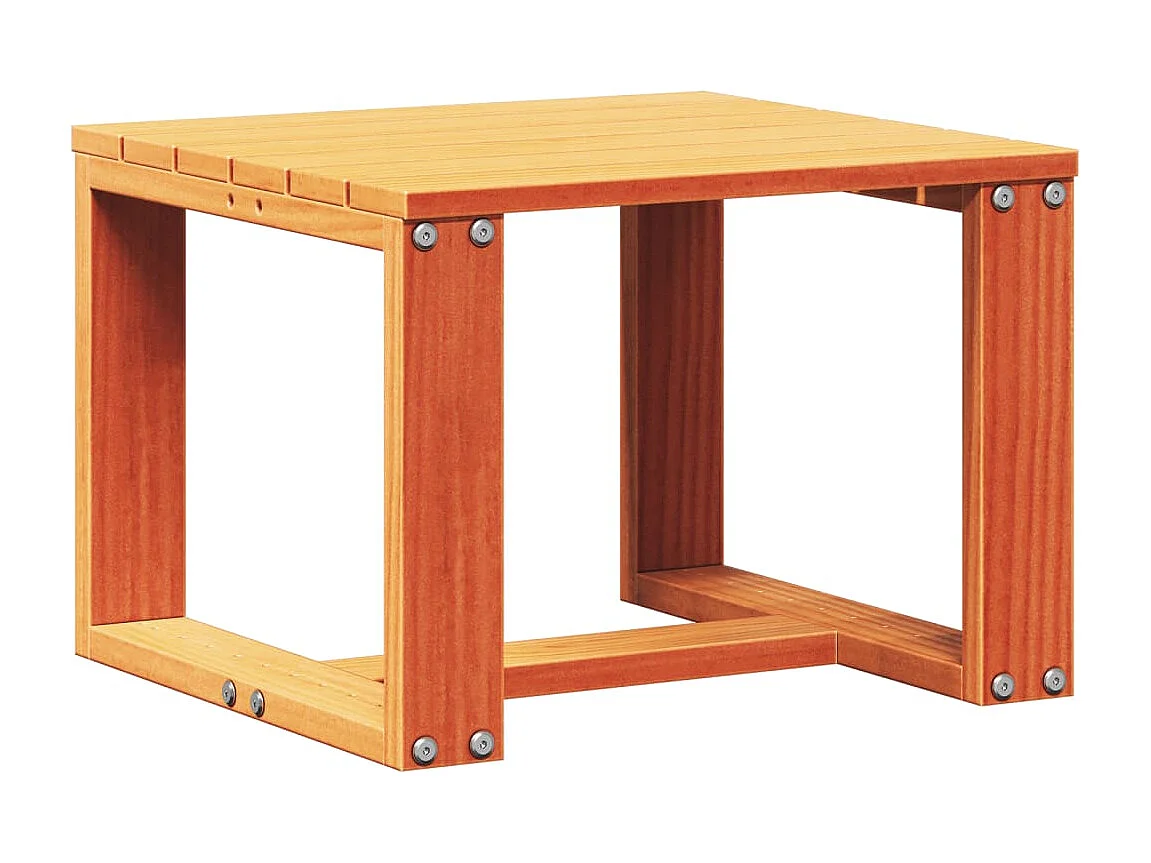 Salon de jardin 3 pcs cire marron bois de pin massif