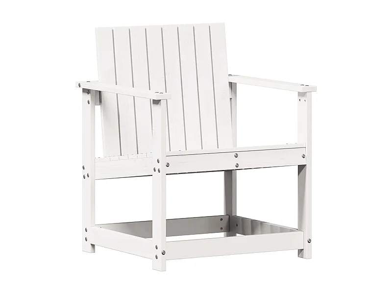 Salon de jardin 3 pcs blanc bois massif de pin