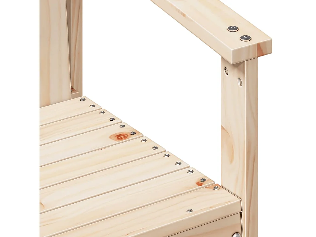 Muebles de jardín 3 piezas de madera maciza de pino.