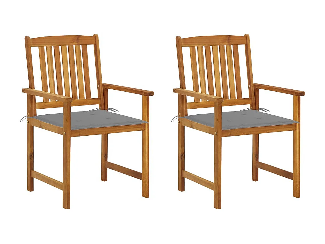Tuinstoelen met kussens 2 stuks Massief acaciahout