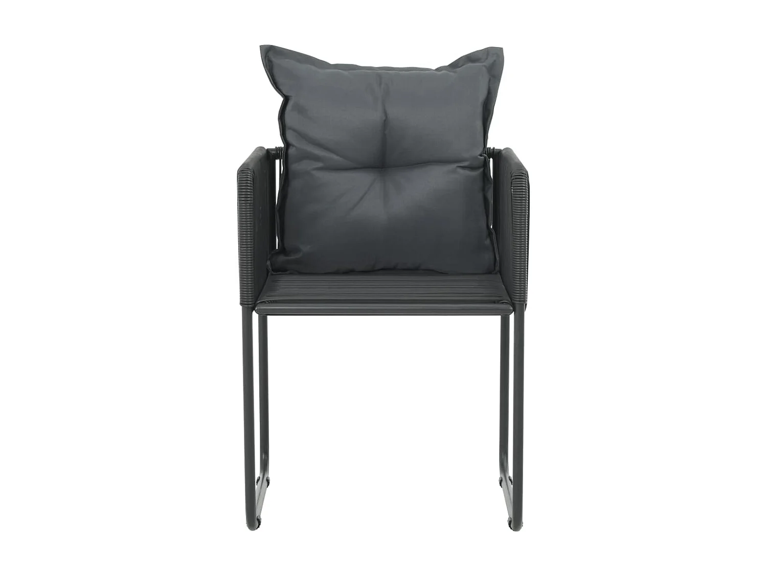 Chaises d'extérieur 6 pcs avec oreillers Résine tressée Noir