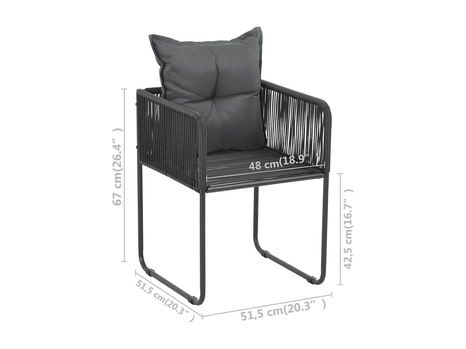 Chaises d'extérieur 6 pcs avec oreillers Résine tressée Noir