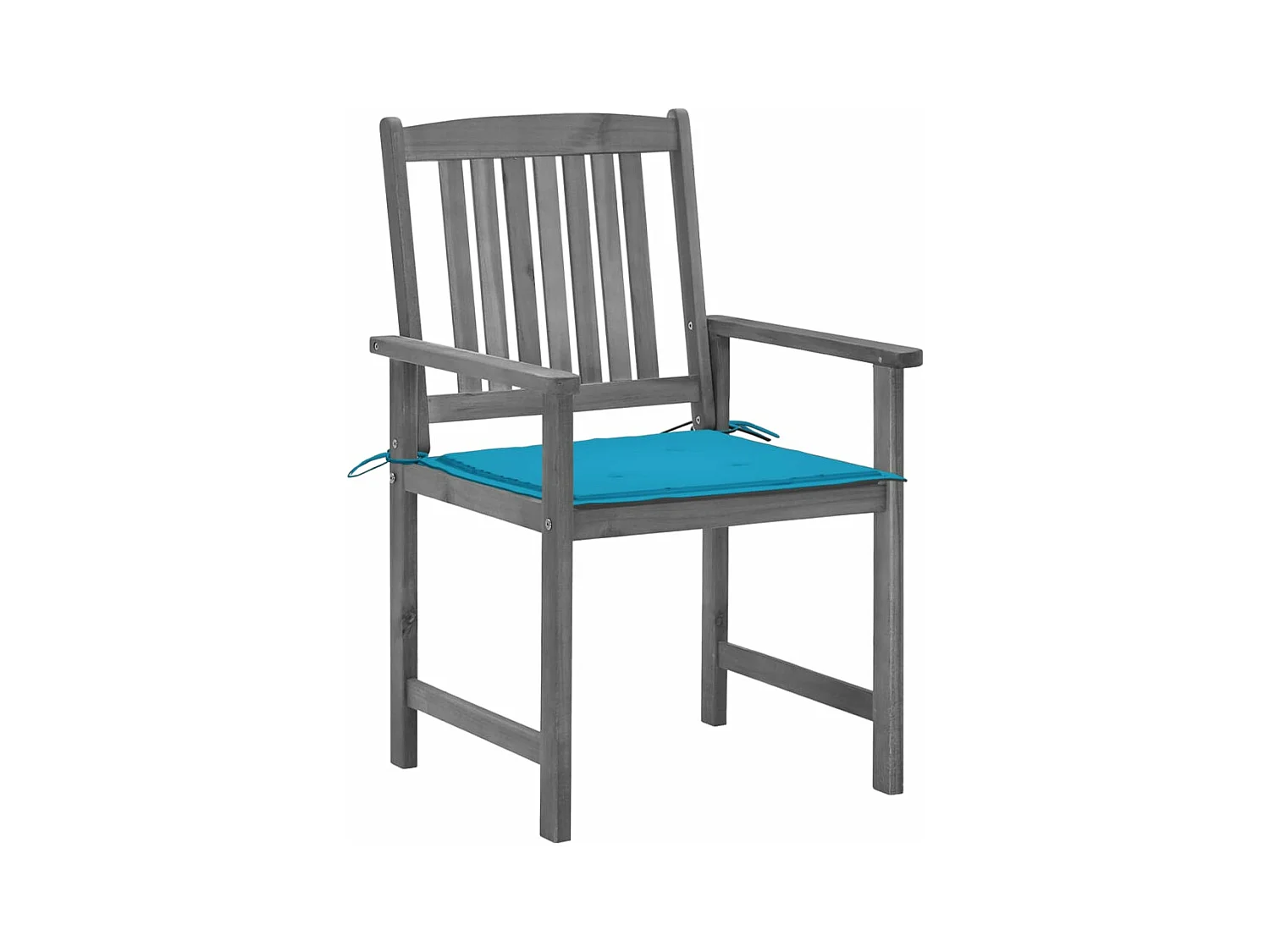 Tuinstoelen met kussens 4 stuks Grijs Massief acaciahout