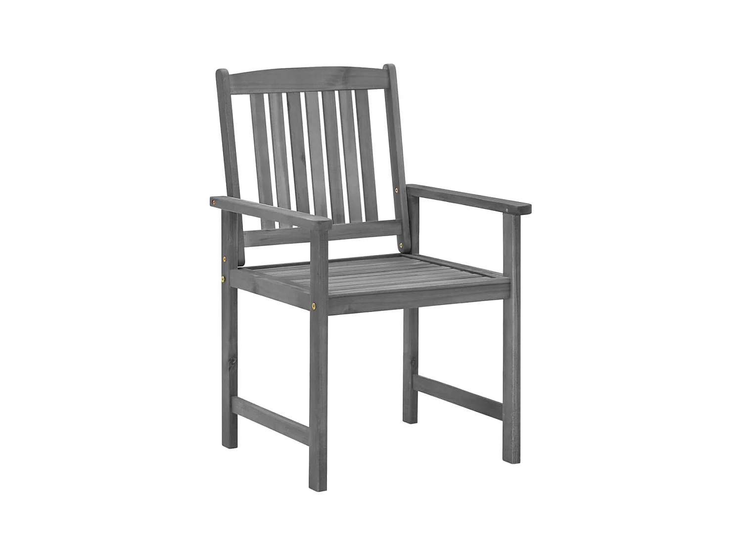 Tuinstoelen met kussens 4 stuks Grijs Massief acaciahout