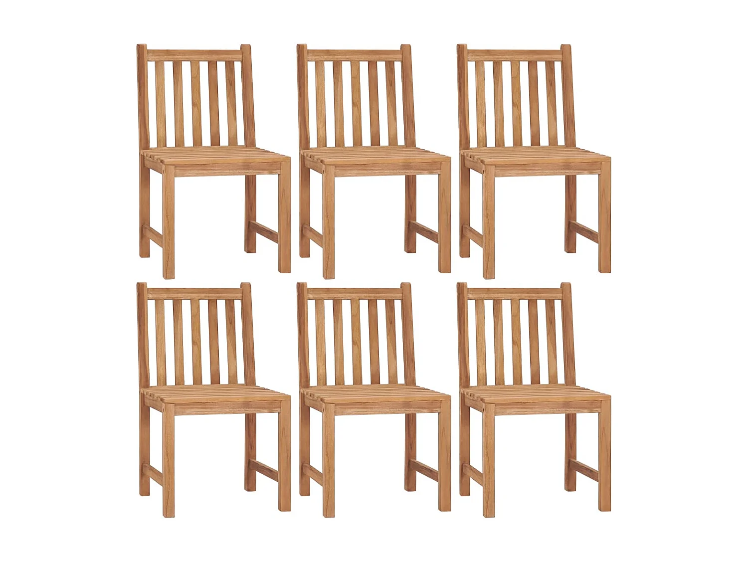 Chaises de jardin 6 pcs avec coussins Bois de teck massif