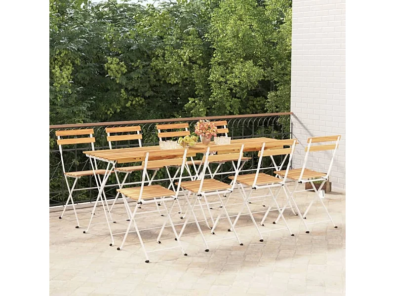 Opvouwbare bistrostoelen set van 8 Massief acaciahout staal