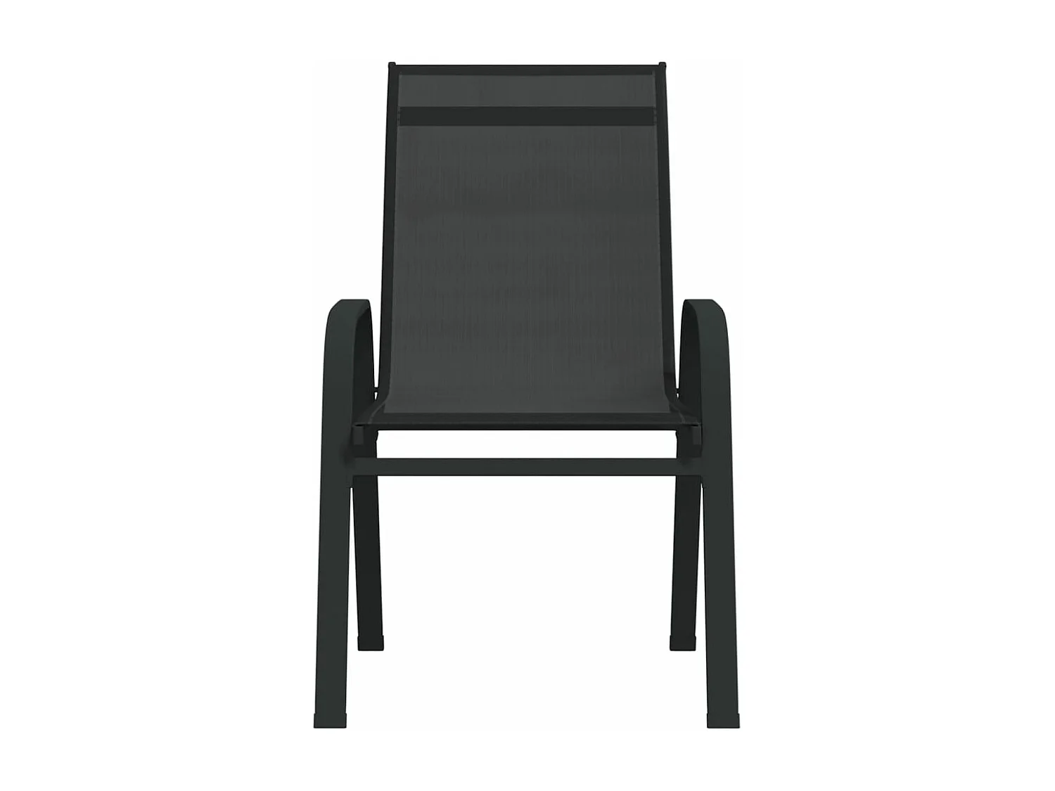 Set di 4 sedie da giardino impilabili in tessuto Textilene Nero