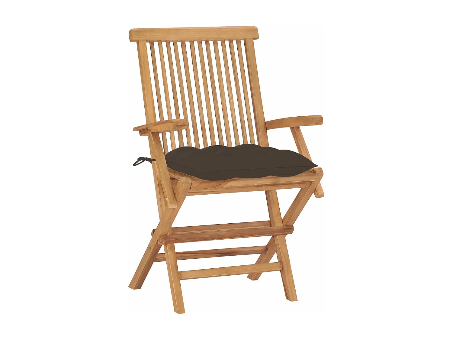 Chaises de jardin avec coussins taupe lot de 2 Bois teck massif