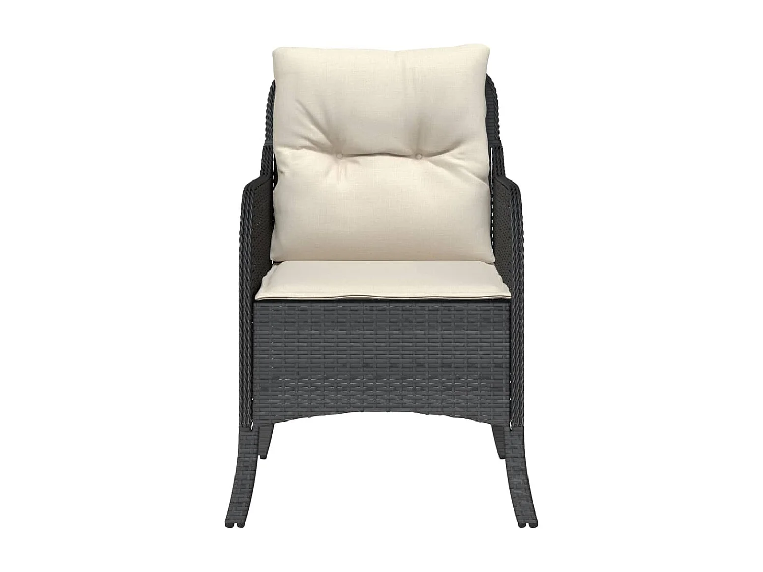 Chaises de jardin avec coussins lot de 2 noir résine tressée