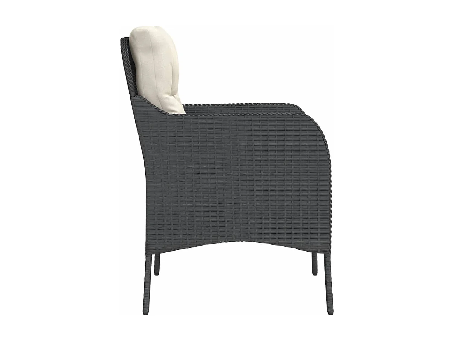 Chaises de jardin avec coussins lot de 2 noir résine tressée