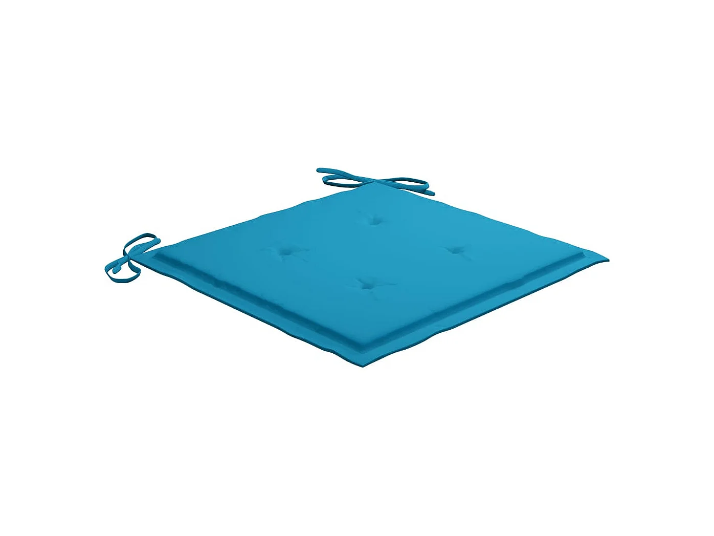 Chaises de jardin avec coussins bleu lot de 6 Bois teck massif