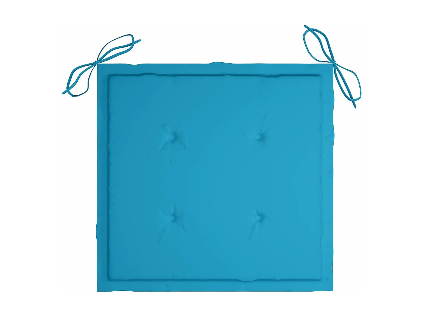 Chaises de jardin avec coussins bleu lot de 6 Bois teck massif